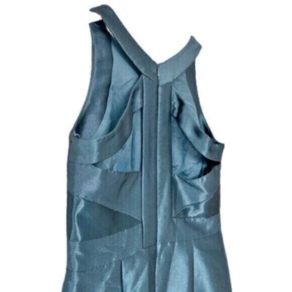 Theia Liquid Glass Arctic Blue Cutout Knee Length Sheath Dress Size 6 - Picture 7 of 10